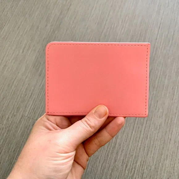 Faux Leather Card Case - Set of 3 - Lilac Pink Black - Picture 3 of 8